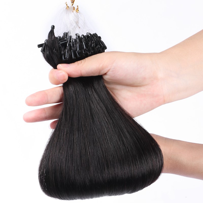 12A Micro Ring Hair Extensions Natural Color Remy Virgin Hair Easy Micro Loop Hair For Women